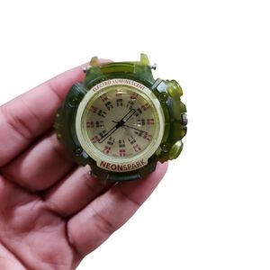 Vintage Takara Neon Spark Electro Luminescent Quartz Watch Face Green Damaged